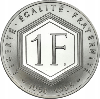 Francja. 1 frank 1988 Charles de Gaulle – SREBRO