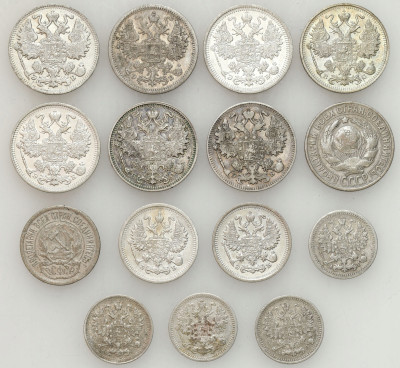 Rosja. ZSRR. 5-15 kopiejek 1889-1929 – 15 szt