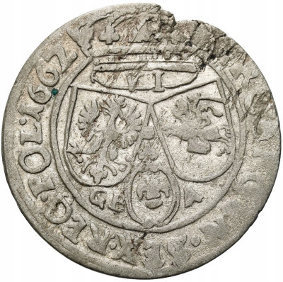 Jan Kazimierz. Szóstak (6 groszy) 1662, Lwów
