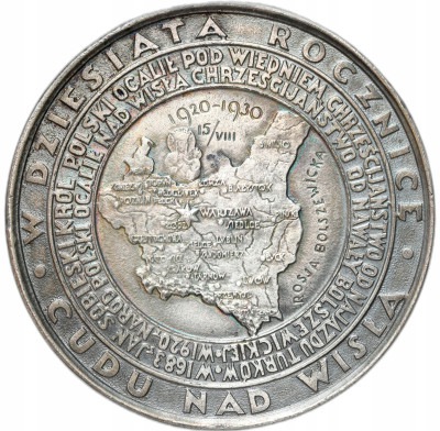 KOPIA. Medal na pamiątkę Cudu nad Wisłą 1930
