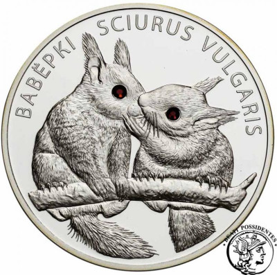 Białoruś 20 Rubli 2009 wiewiórki - uncja SREBRO
