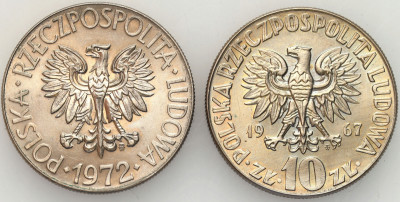 PRL. 10 zł Kościuszko 1972 + 10 zł Kopernik 1967 - PIĘKNE