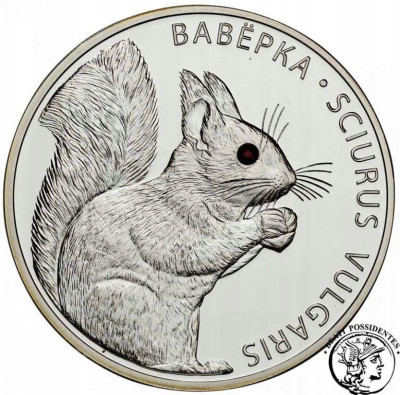 Białoruś 20 Rubli 2009 wiewiórka - uncja SREBRO