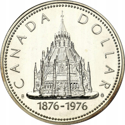 Kanada. 1 dolar 1976 Biblioteka Parlamentu - SREBRO