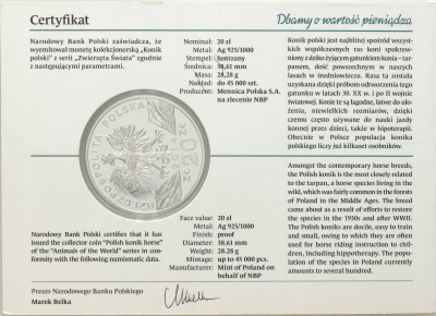 20 złotych 2014 Konik Polski – SREBRO