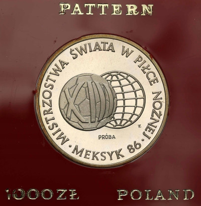 PRÓBA srebro 1000 złotych 1986 Meksyk 86 - MŚ piłka nożna