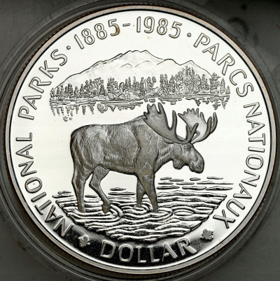 Kanada. 1 dolar 1985 Parki Narodowe – SREBRO