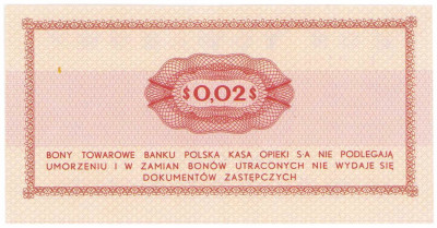 Bank PEKAO S.A. Bon na 2 centy 1969 seria Eo