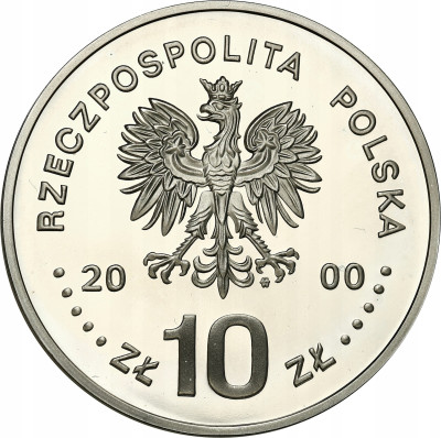 10 złotych 2000 Jan II Kazimierz popiersie – SREBRO