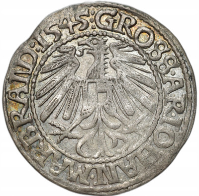 Śląsk, Księstwo Krośnieńskie Jan Kostrzyński (1535–1571) Grosz 1545, Krosno