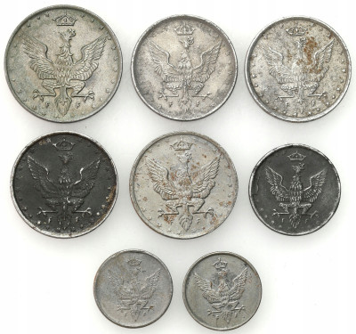 Królestwo Polskie. 1-20 fenigów 1917-1918 F – 8 szt