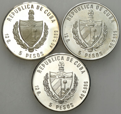 Kuba. 5 peso zestaw 3 sztuk – SREBRO