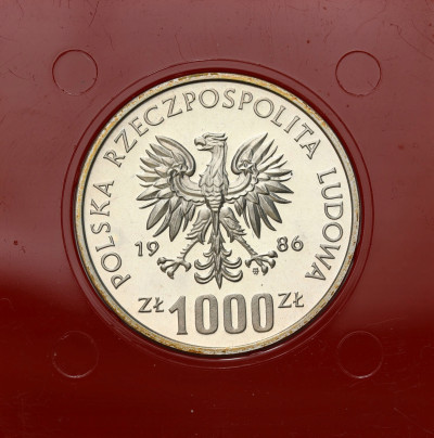 PRL. PRÓBA srebro 1.000 złotych 1986 Łokietek