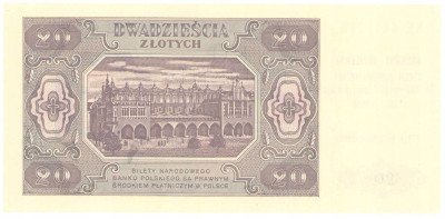 20 złotych 1948 seria KE – PTAiN Łódź