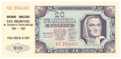 20 złotych 1948 seria KE – PTAiN Łódź