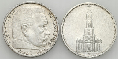 Niemcy. 5 marek 1934 i 1936, Berlin, Hamburg, SREBRO – 2 szt