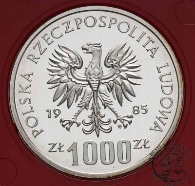 PRÓBA SREBRO 1000 złotych 1985 Pomnik Szpital