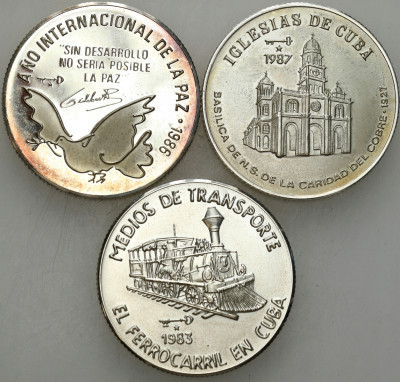 Kuba. 5 peso zestaw 3 sztuk – SREBRO