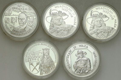 III RP. 10 złotych 1999 różne - zestaw 5 sztuk
