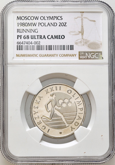 PRL. 20 złotych Olimpiada Moskwa 1980 NGC PF68 UC