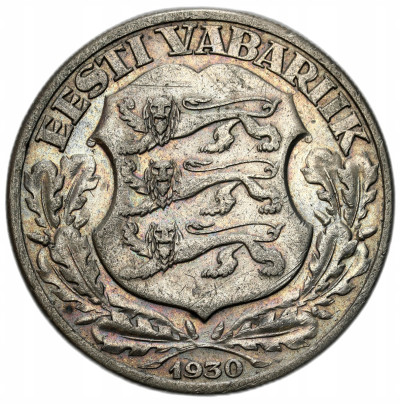 Estonia. 2 korony 1930, Zamek Toompea - SREBRO