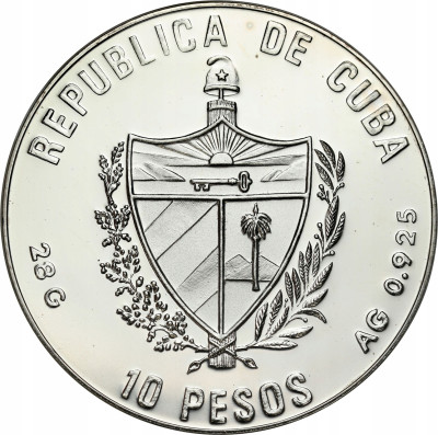 Kuba. 10 peso 1990, Barcelona 1992 - skok wzwyż – SREBRO
