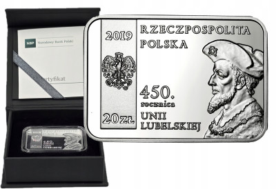 20 złotych 2019 - 450 Rocznica Unii Lubelskiej