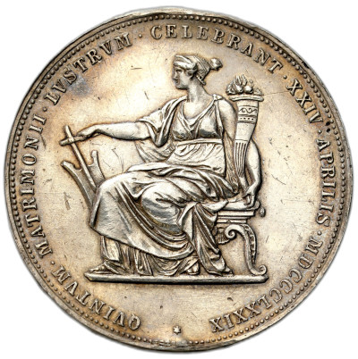Franciszek Józef I (1848–1916). Talar 1879, 25 rocznica zaślubin – SREBRO