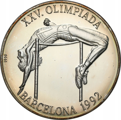 Kuba. 10 peso 1990, Barcelona 1992 - skok wzwyż – SREBRO