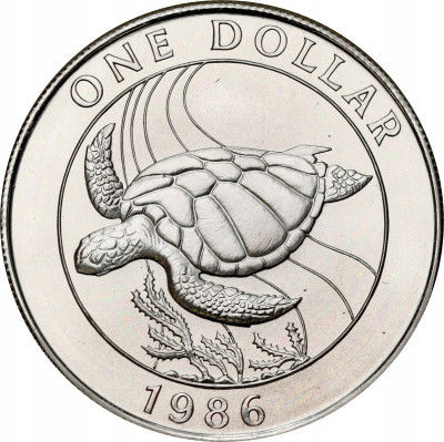Bermudy. 1 dolar 1986, 25-lecie Światowego Funduszu przyrody – SREBRO