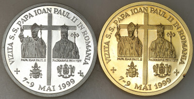 Rumunia. PRÓBA 100 lei 1999, zestaw 2 monet