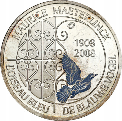 Belgia. 10 euro 2008 Maurice Maeterlinck„Niebieski Ptak” - SREBRIO