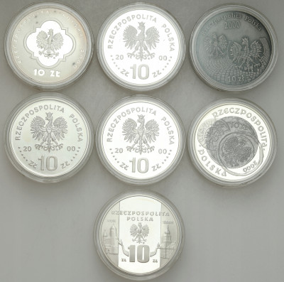 III RP. 10 złotych 1999 różne - zestaw 7 sztuk