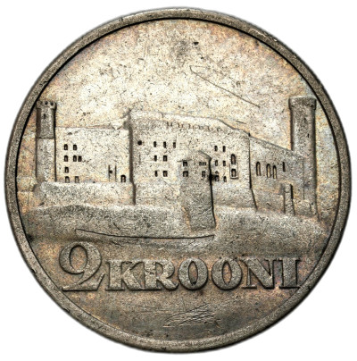 Estonia. 2 korony 1930, Zamek Toompea - SREBRO