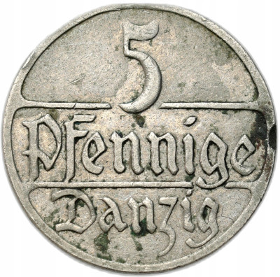 Wolne Miasto Gdańsk / Danzig. 5 fenigów 1923