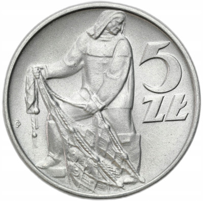 PRL. 5 złotych 1974 Rybak – MENNICZE