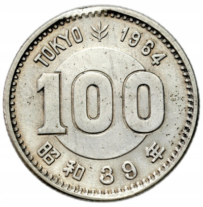 Japonia. 100 jenów 1964 XVIII letnie IO, Tokio 1964 – SREBRO