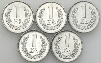 PRL. 1 złoty 1974 – 5 szt