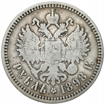 Rosja. Mikołaj II. Rubel 1898 (**), Bruksela - SREBRO