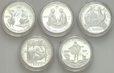 Watykan. 10.000 lirów 1995-1997, Jan Paweł II, SREBRO – 5 szt