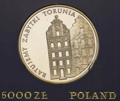 5 000 złotych 1989 Toruń kamienice zabytki