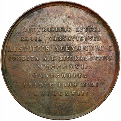 Polska. Medal 1818 - założenia Uniwersytetu Warszawskiego - RZADKI