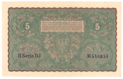 5 marek polskich 1919 seria II-DJ – PIĘKNE