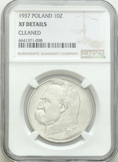 II RP. 10 złotych 1937 Piłsudski NGC XF