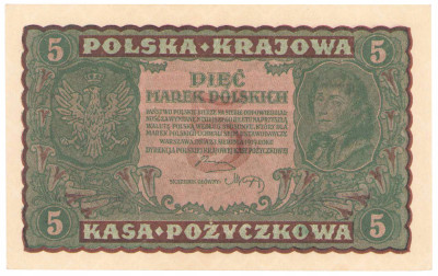 5 marek polskich 1919 seria II-DJ – PIĘKNE
