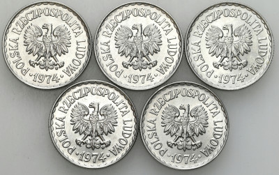 PRL. 1 złoty 1974 – 5 szt