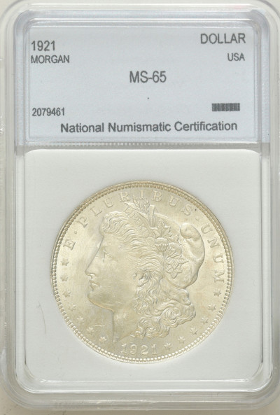 USA - 1 dolar Morgana 1921 - SREBRO NNC MS65