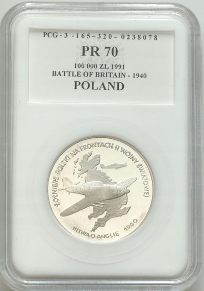 100.000 złotych 1991 Bitwa o Anglię 1940 – SREBRO
