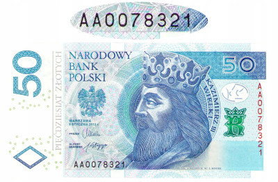 50 złotych 2012 - seria AA 0078321