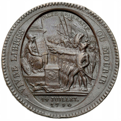 Francja. Medal o wartości 5 sols 1792 – Konstytucja Francuska